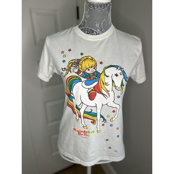 WOMEN'S TEEN Juniors VINTAGE 80's STYLE RAINBOW BRITE T-shirt size small s - Picture 1 of 6